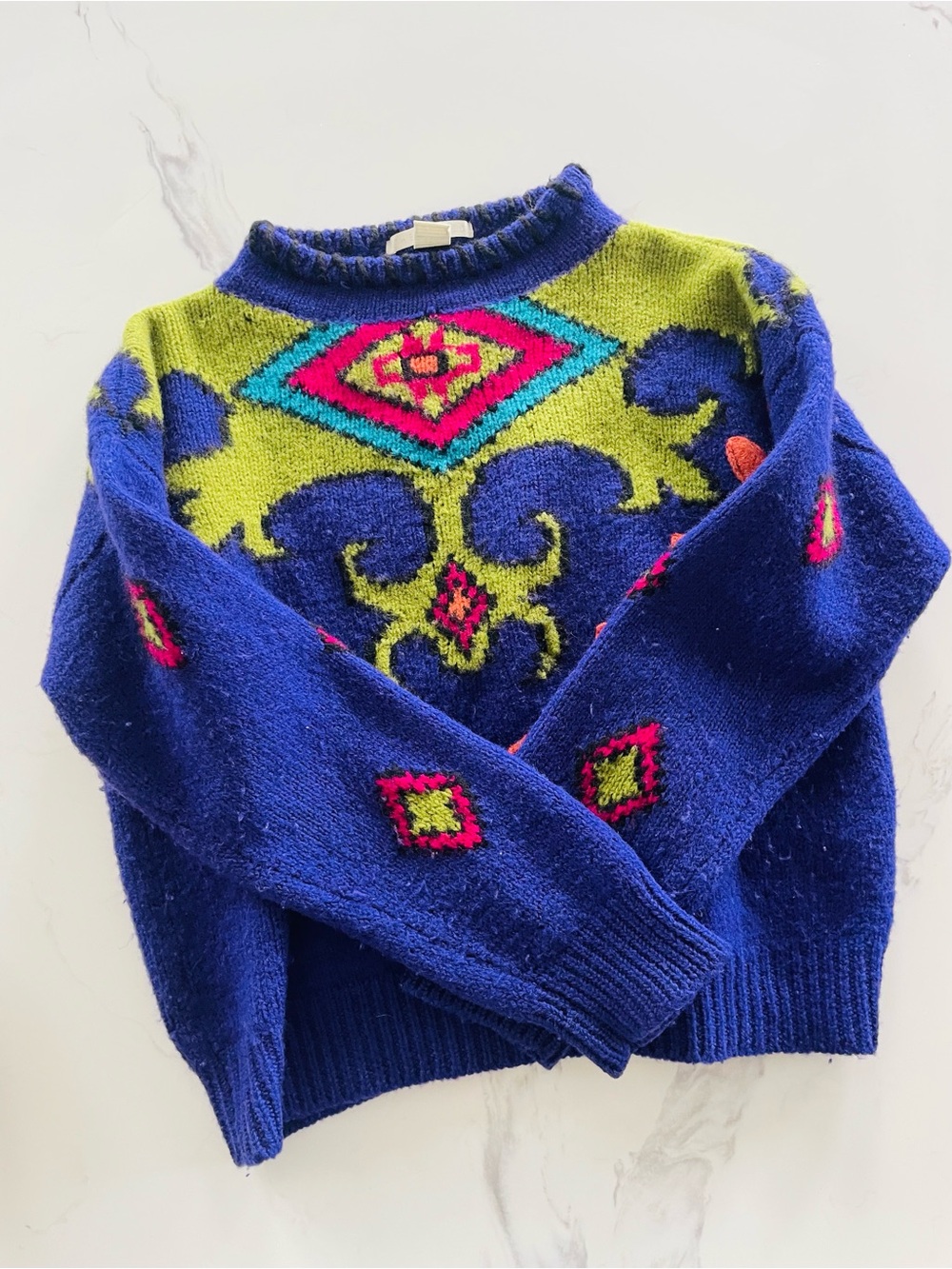 Vintage 80s/90s The Limited Purple Chunky Knit Wool Sweater